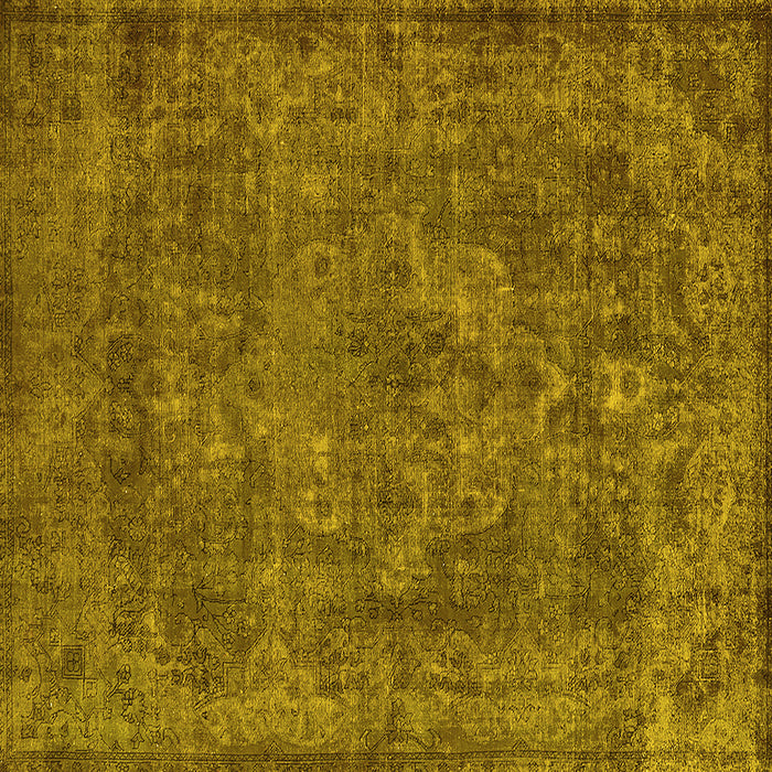 Square Machine Washable Oriental Yellow Industrial Rug, wshurb1511yw