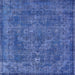 Square Mid-Century Modern Blue Oriental Rug, urb1511