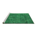 Sideview of Machine Washable Oriental Green Industrial Area Rugs, wshurb1511grn