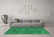 Machine Washable Oriental Green Industrial Area Rugs in a Living Room,, wshurb1511grn