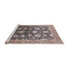 Sideview of Machine Washable Industrial Modern Silver Pink Rug, wshurb1512