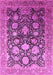 Machine Washable Oriental Pink Industrial Rug, wshurb1512pnk