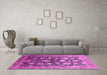 Machine Washable Oriental Pink Industrial Rug in a Living Room, wshurb1512pnk