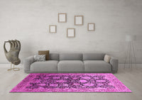 Machine Washable Oriental Pink Industrial Rug, wshurb1512pnk