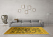 Machine Washable Oriental Yellow Industrial Rug in a Living Room, wshurb1512yw