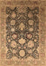 Machine Washable Oriental Brown Industrial Rug, wshurb1512brn