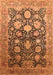 Machine Washable Oriental Orange Industrial Area Rugs, wshurb1512org