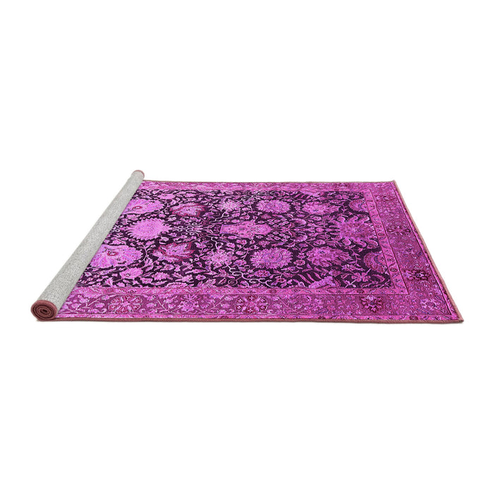 Sideview of Machine Washable Oriental Pink Industrial Rug, wshurb1512pnk