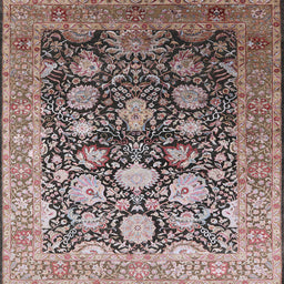 Square Machine Washable Industrial Modern Silver Pink Rug, wshurb1512