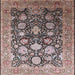 Square Machine Washable Industrial Modern Silver Pink Rug, wshurb1512