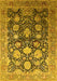 Machine Washable Oriental Yellow Industrial Rug, wshurb1512yw