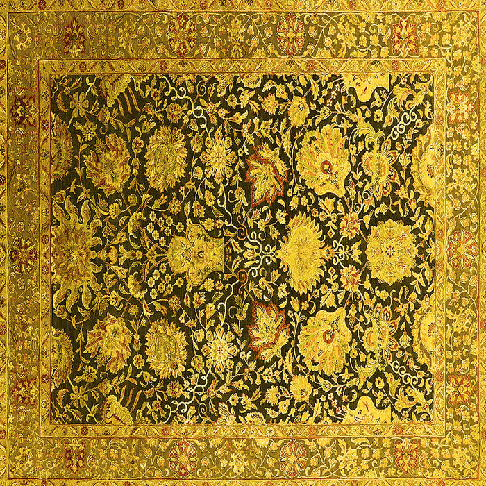 Square Oriental Yellow Industrial Rug, urb1512yw