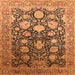 Square Oriental Orange Industrial Rug, urb1512org