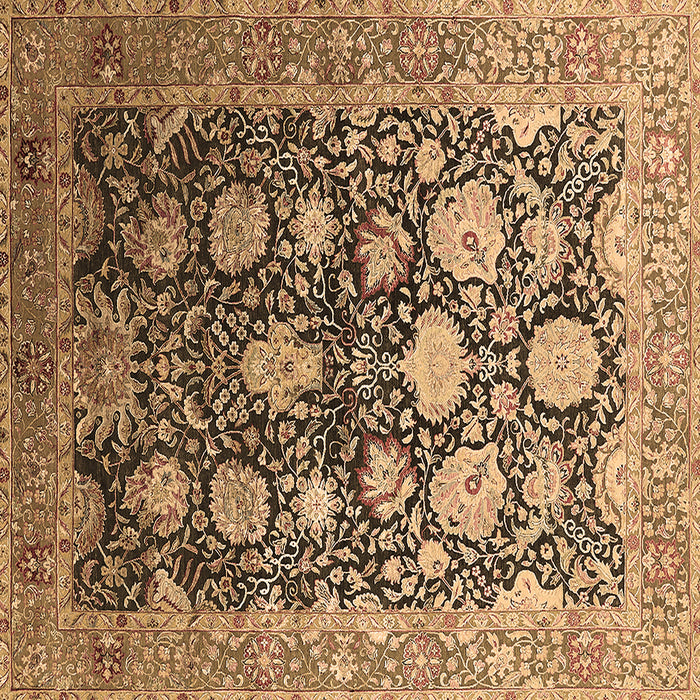 Square Machine Washable Oriental Brown Industrial Rug, wshurb1512brn