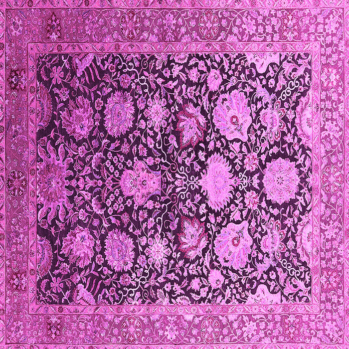 Square Machine Washable Oriental Pink Industrial Rug, wshurb1512pnk