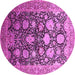 Round Oriental Pink Industrial Rug, urb1512pnk