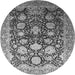 Round Oriental Gray Industrial Rug, urb1512gry