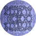 Round Oriental Blue Industrial Rug, urb1512blu