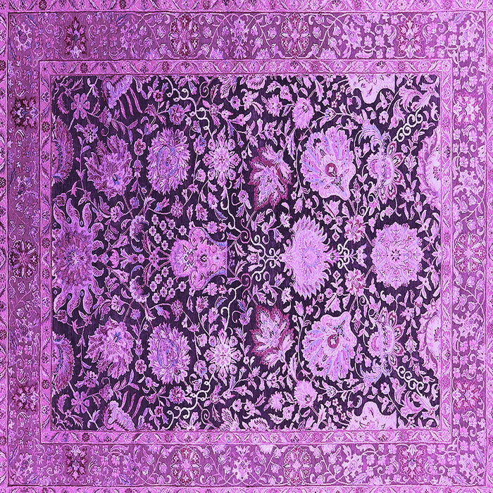 Square Machine Washable Oriental Purple Industrial Area Rugs, wshurb1512pur