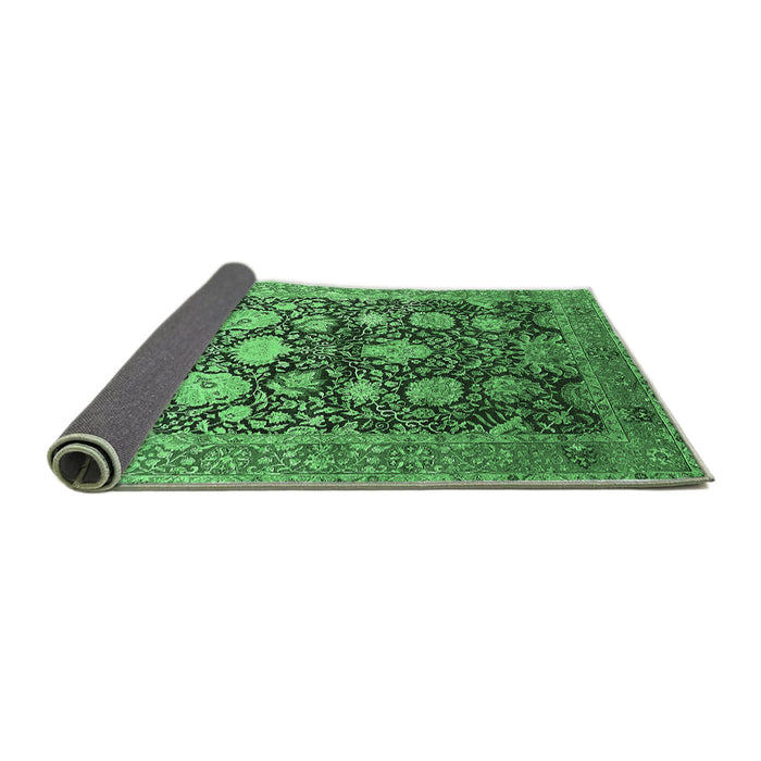 Sideview of Oriental Emerald Green Industrial Rug, urb1512emgrn