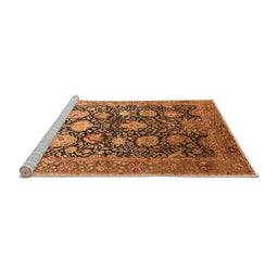 Sideview of Machine Washable Oriental Orange Industrial Area Rugs, wshurb1512org