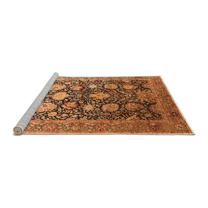 Sideview of Machine Washable Oriental Orange Industrial Area Rugs, wshurb1512org
