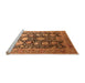 Sideview of Machine Washable Oriental Orange Industrial Area Rugs, wshurb1512org