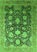 Machine Washable Oriental Green Industrial Area Rugs, wshurb1512grn