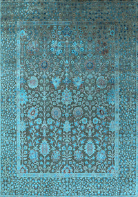 Oriental Light Blue Industrial Rug, urb1513lblu