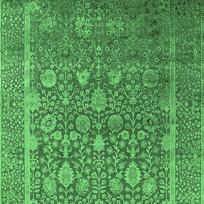 Machine Washable Oriental Emerald Green Industrial Area Rugs, wshurb1513emgrn