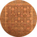 Round Oriental Orange Industrial Rug, urb1513org