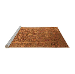 Sideview of Machine Washable Oriental Orange Industrial Area Rugs, wshurb1513org