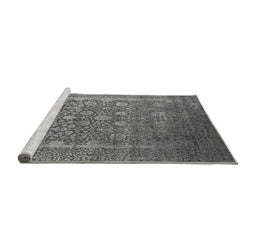 Sideview of Machine Washable Oriental Gray Industrial Rug, wshurb1513gry