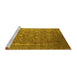 Sideview of Machine Washable Oriental Yellow Industrial Rug, wshurb1513yw