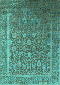 Oriental Turquoise Industrial Rug, urb1513turq