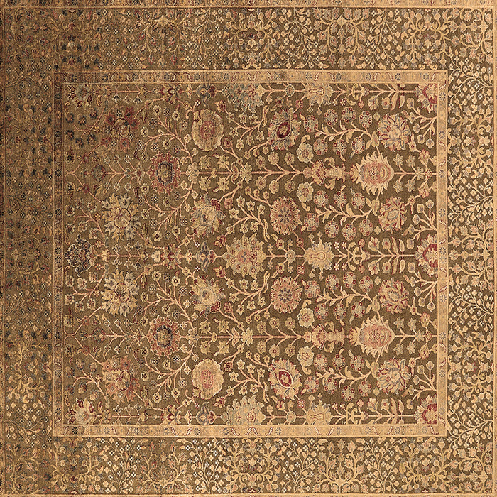Square Machine Washable Oriental Brown Industrial Rug, wshurb1513brn