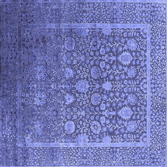 Square Oriental Blue Industrial Rug, urb1513blu