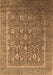 Machine Washable Oriental Brown Industrial Rug, wshurb1513brn