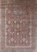 Mid-Century Modern Khaki Rose Pink Oriental Rug, urb1513