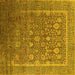 Square Machine Washable Oriental Yellow Industrial Rug, wshurb1513yw