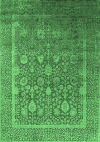 Oriental Emerald Green Industrial Rug, urb1513emgrn