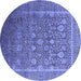 Round Oriental Blue Industrial Rug, urb1513blu