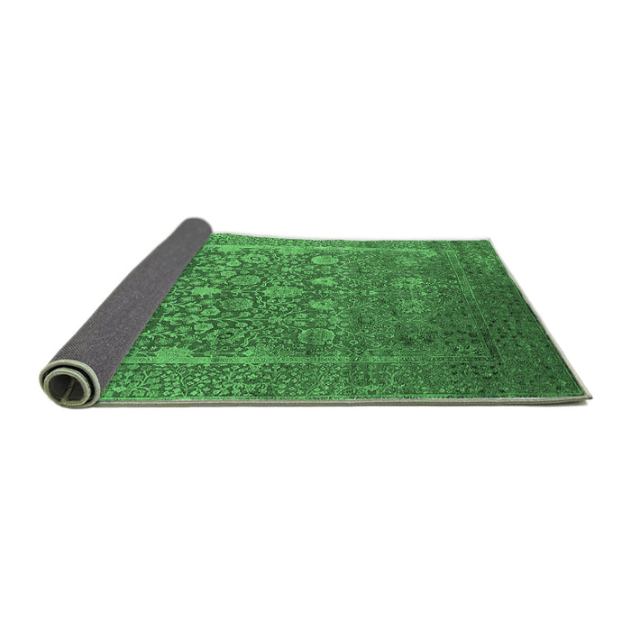 Sideview of Oriental Emerald Green Industrial Rug, urb1513emgrn