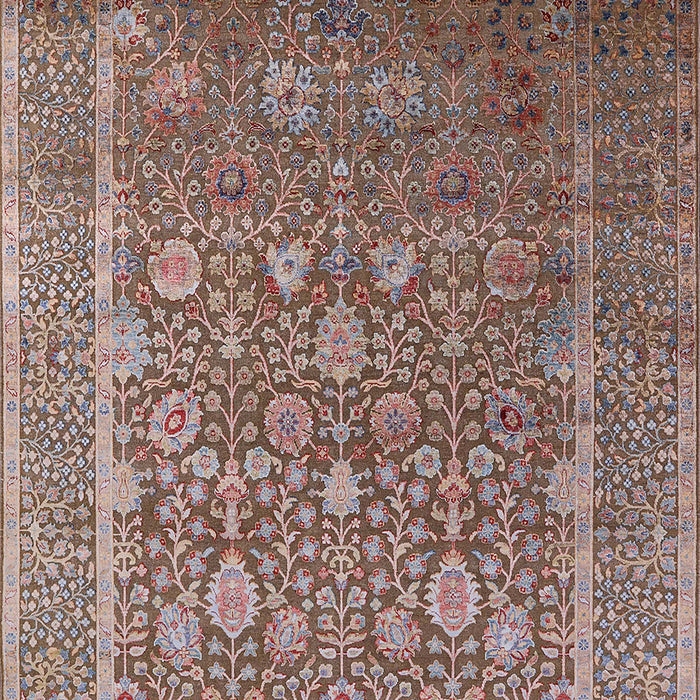 Machine Washable Industrial Modern Khaki Rose Pink Rug, wshurb1513