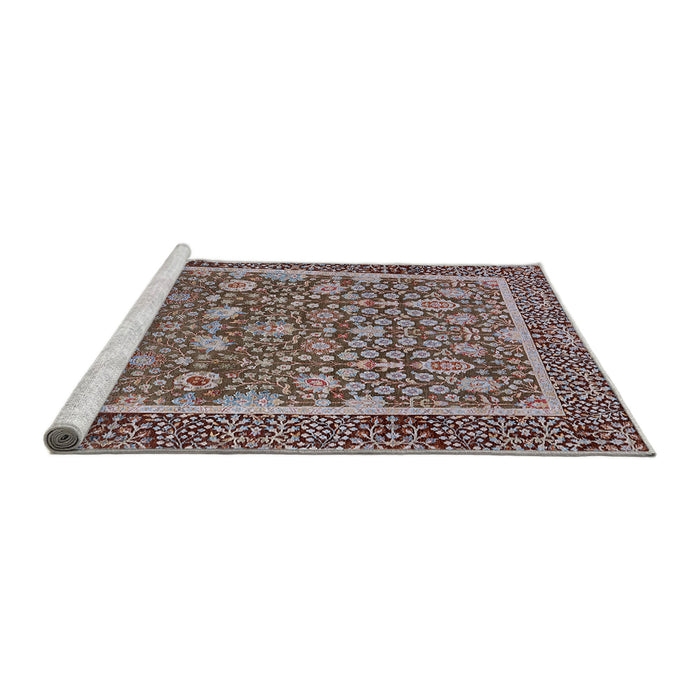 Sideview of Machine Washable Industrial Modern Red Brown Rug, wshurb1514