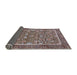 Sideview of Mid-Century Modern Red Brown Oriental Rug, urb1514