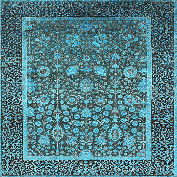 Square Oriental Light Blue Industrial Rug, urb1514lblu