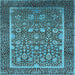 Square Oriental Light Blue Industrial Rug, urb1514lblu