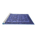 Sideview of Machine Washable Oriental Blue Industrial Rug, wshurb1514blu