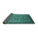 Sideview of Oriental Turquoise Industrial Rug, urb1514turq